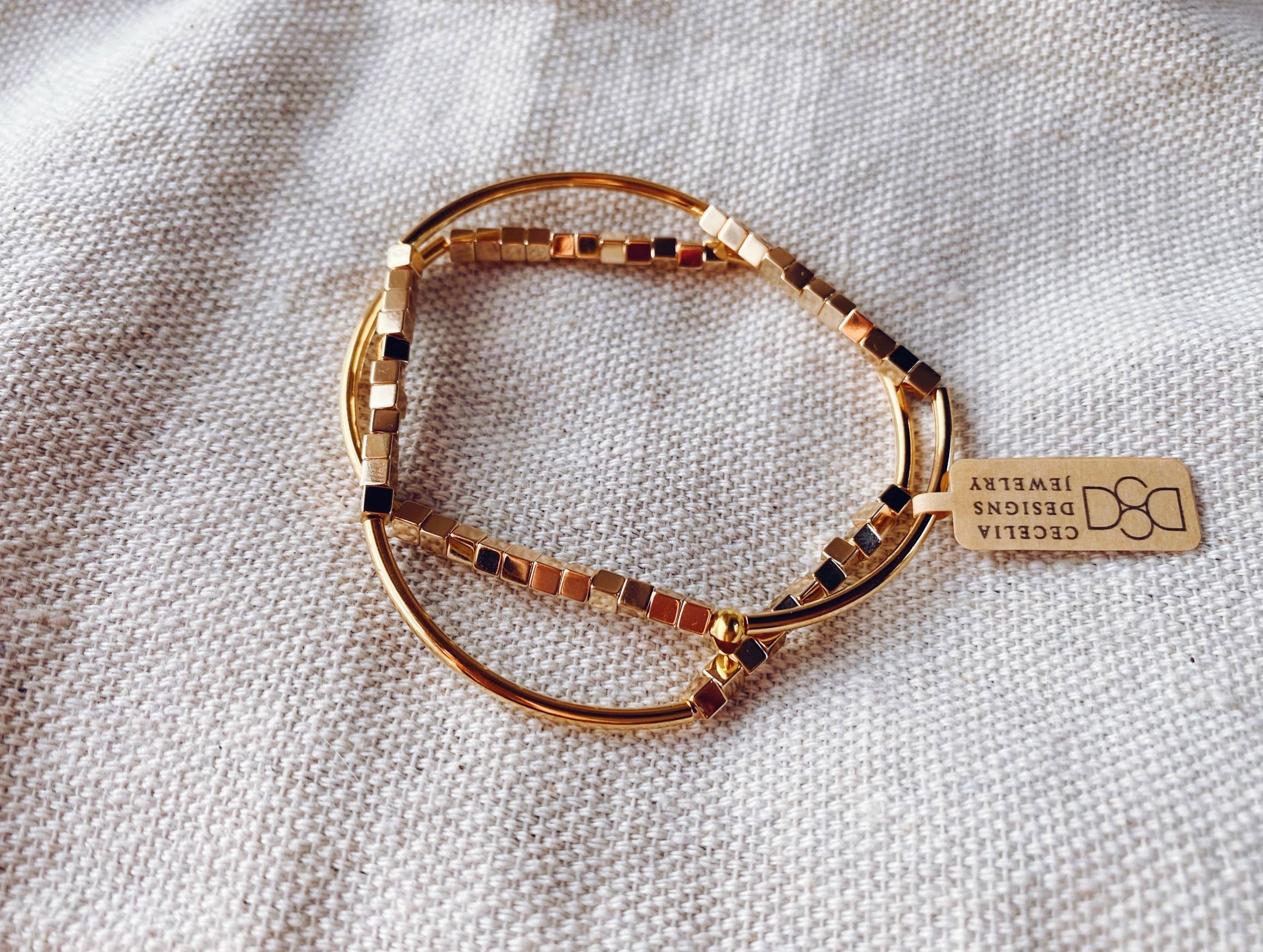 Pearl or Gold Beaded Double Wrap Bracelet