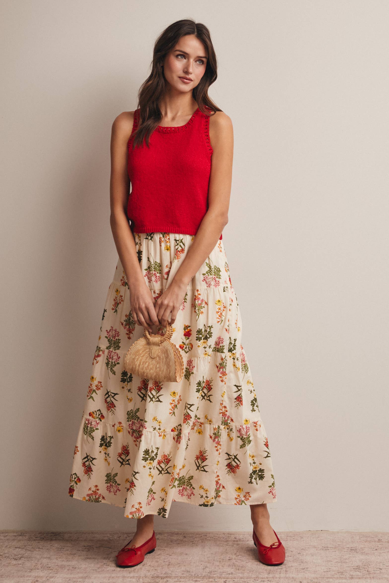 Lisa Open-Knit Sleeveless Tank Top