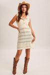 Dakota Crochet Hoodie Mini Dress