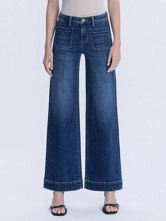 Mila High Rise Dark Wash Trouser Wide Jeans