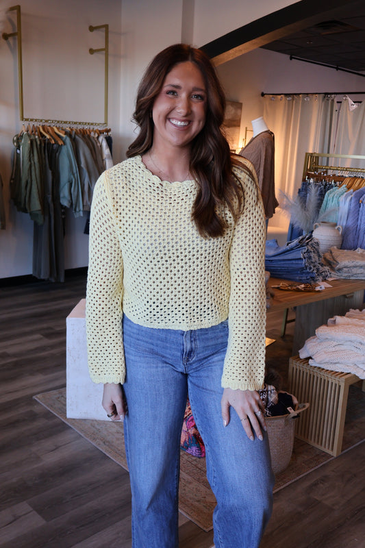 Cassie Scallop Trim Sweater