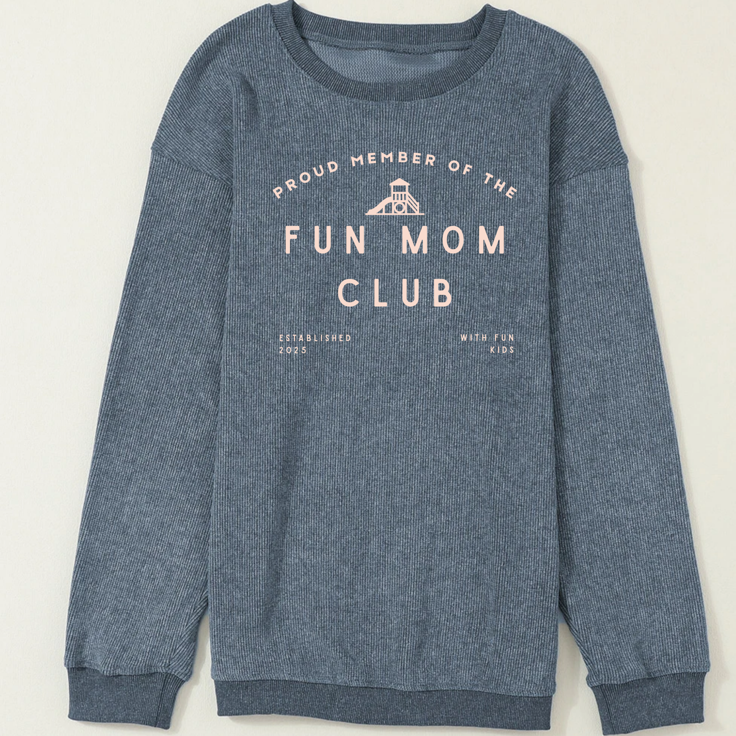 Fun Mom's Club Oversized Ribbed Crew