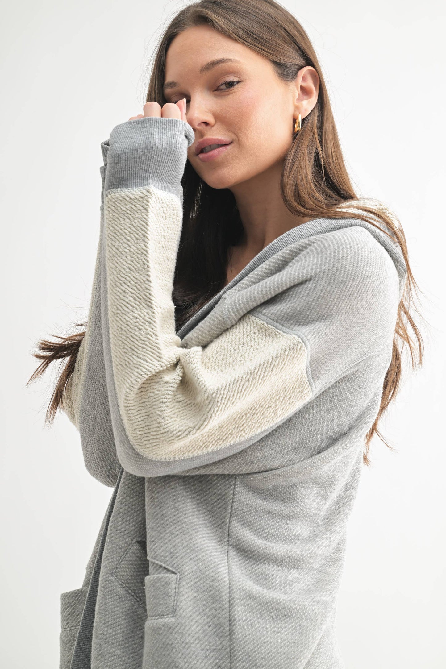 Arielle Driftwood Hooded Cardigan