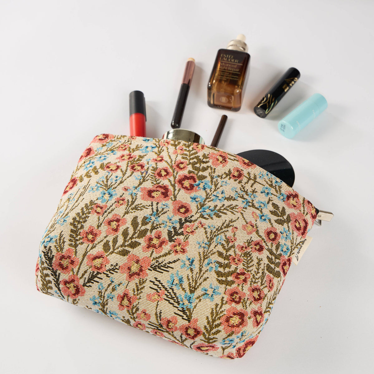 Wildflower Print Toiletry / Makeup Bag - Cosmetic Bag