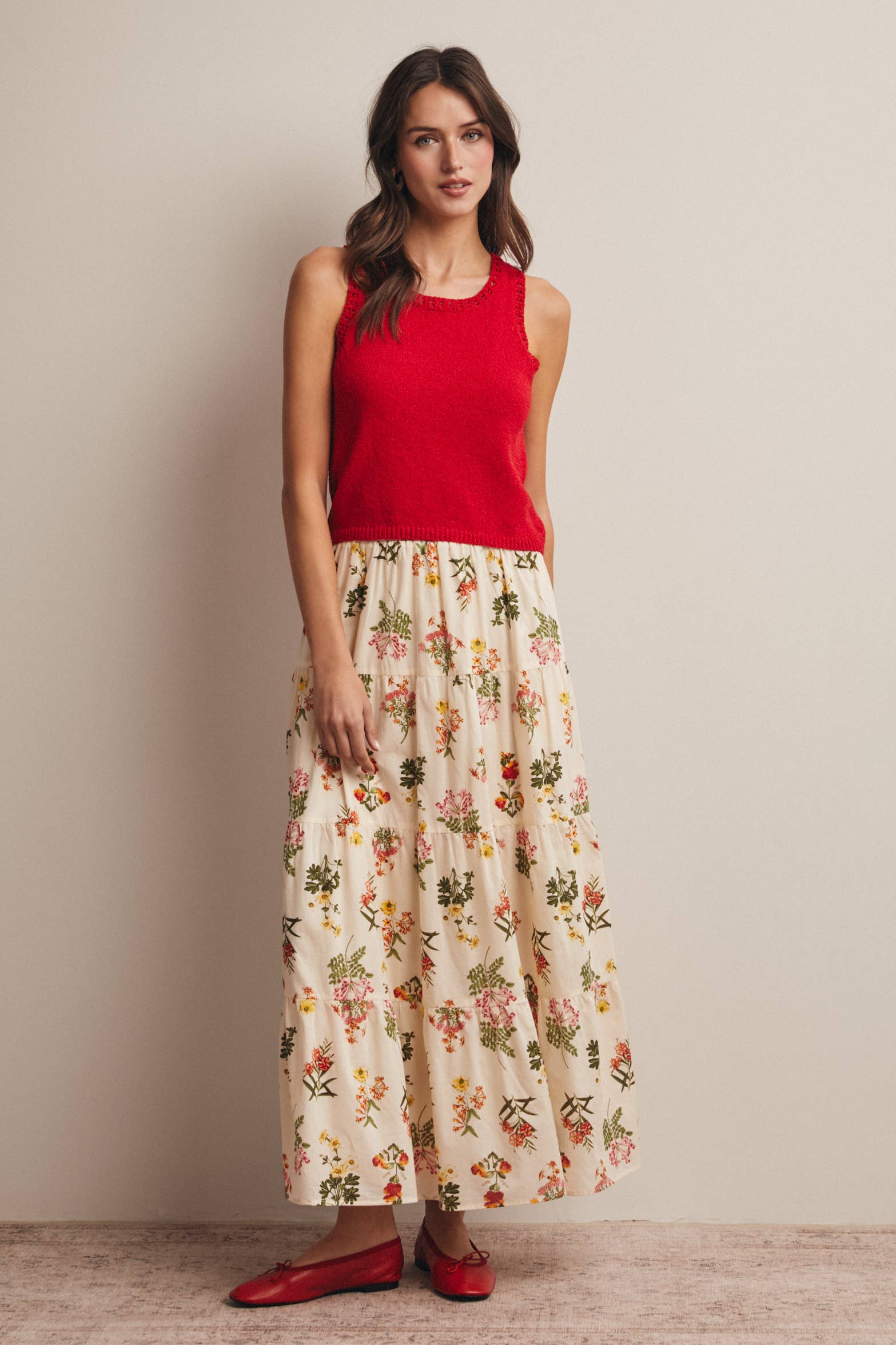 Lisa Open-Knit Sleeveless Tank Top