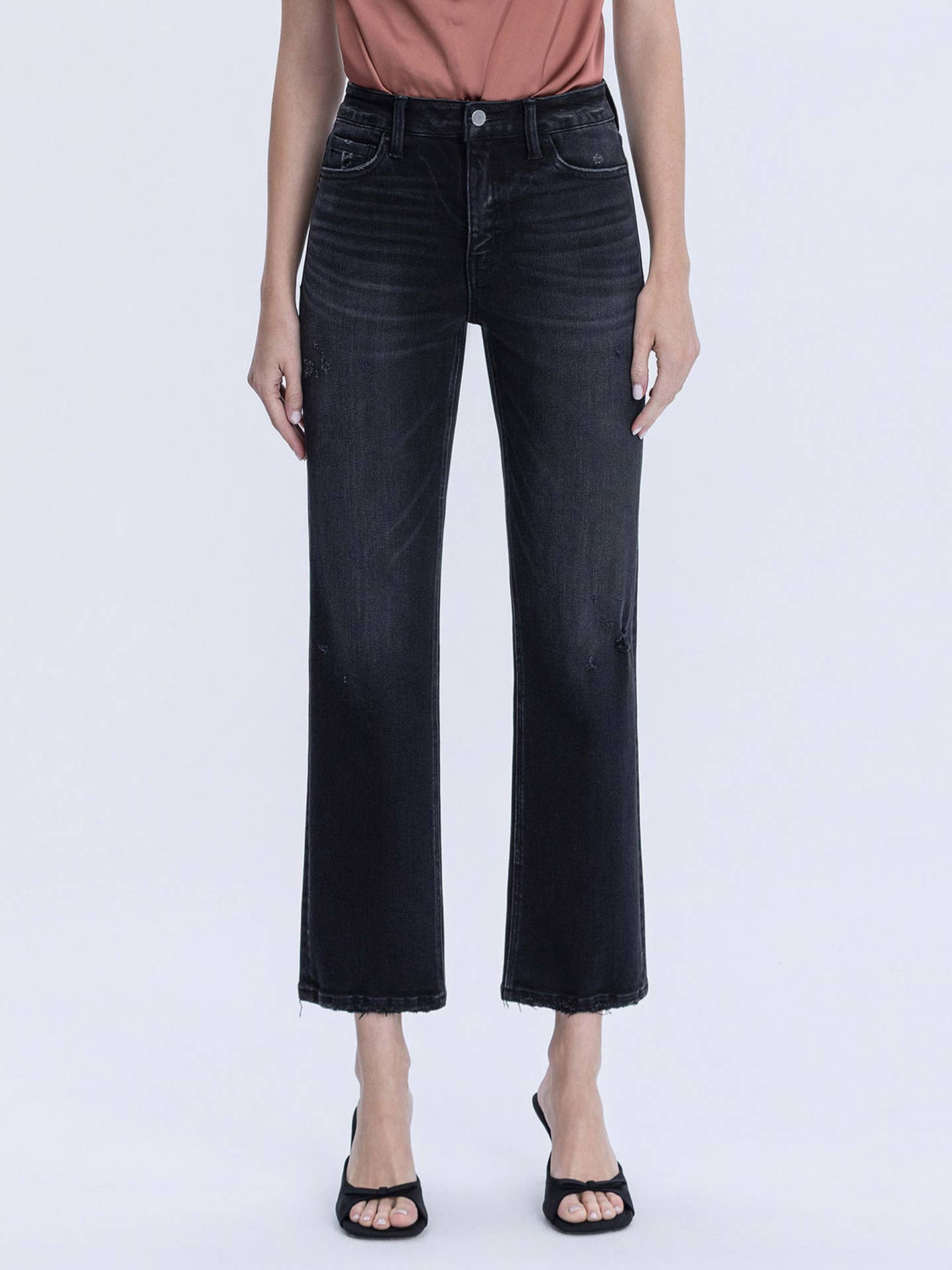 Blackout Mid Rise Ankle Straight Jeans