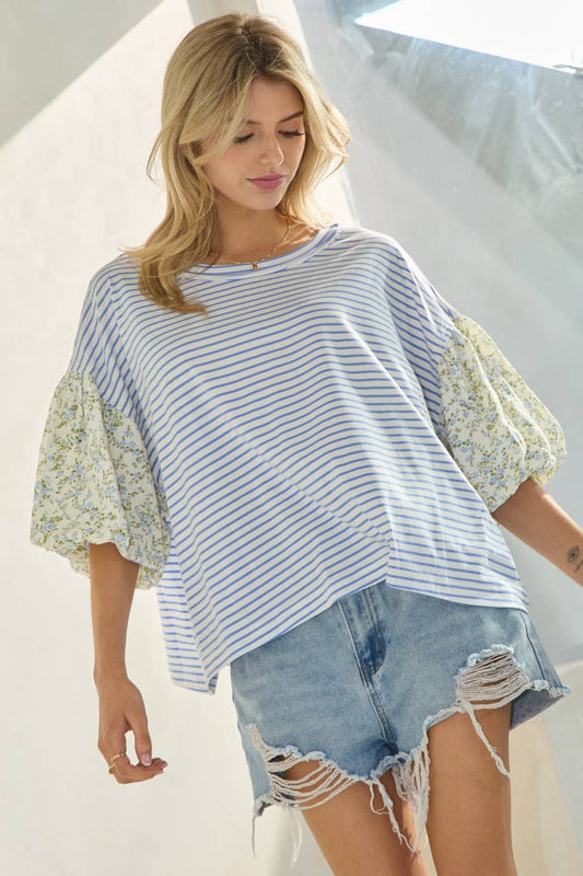 Faith Striped Knit Pullover Top