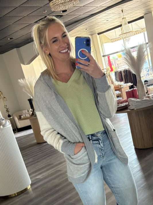 Arielle Driftwood Hooded Cardigan