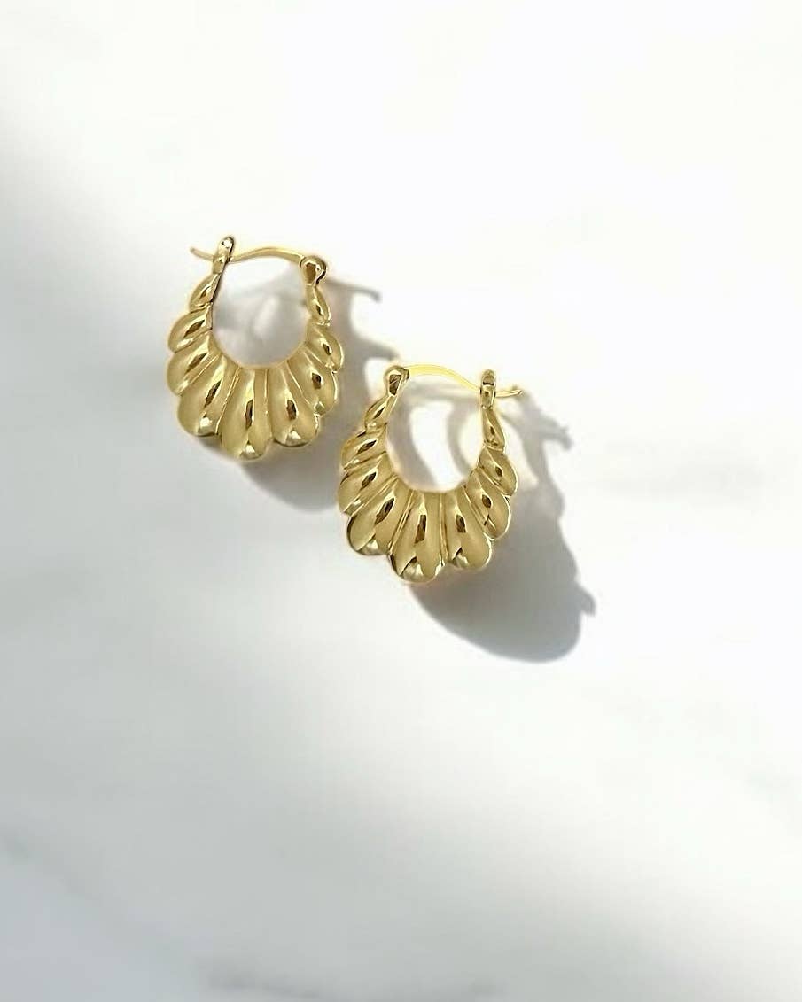 Puffy Croissant Hoops Earrings
