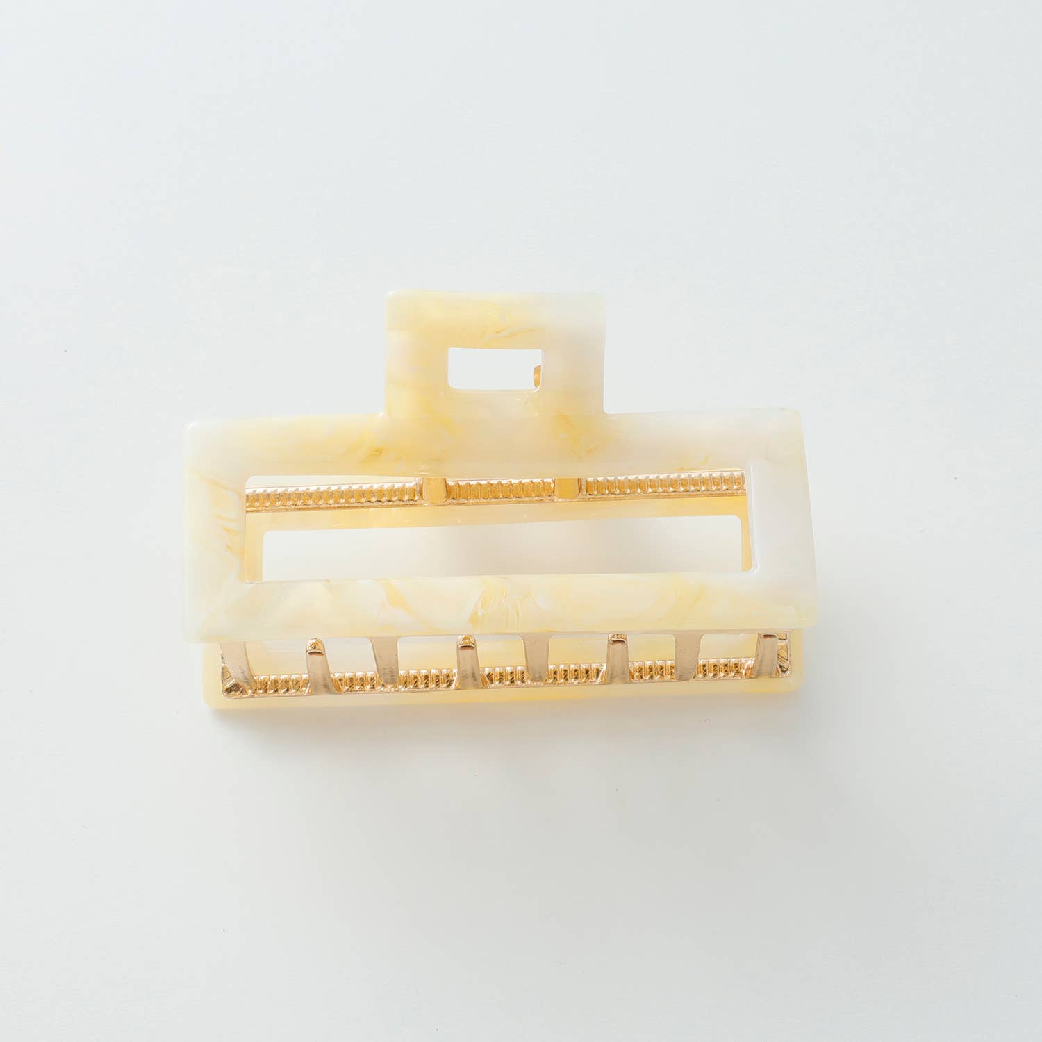 Isla | Medium Hollow Rectangle Metal Claw Clip