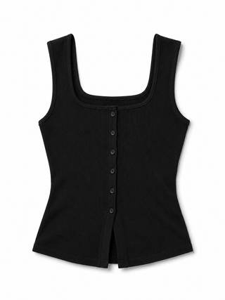 Kari Scoop Neck Button Down