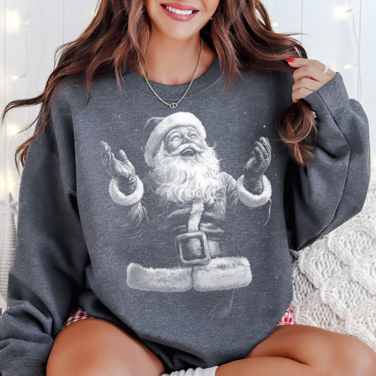 White Out Santa Crewneck