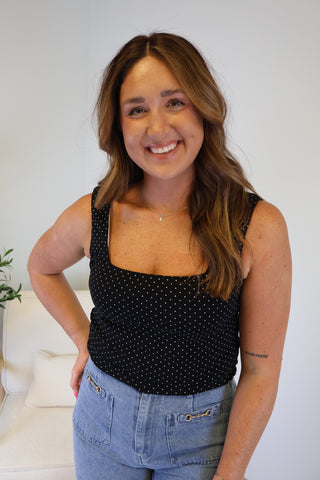 Angela Polka Dot Knit Tank