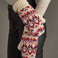 Beige, Lilac & Orange Patterned Mittens