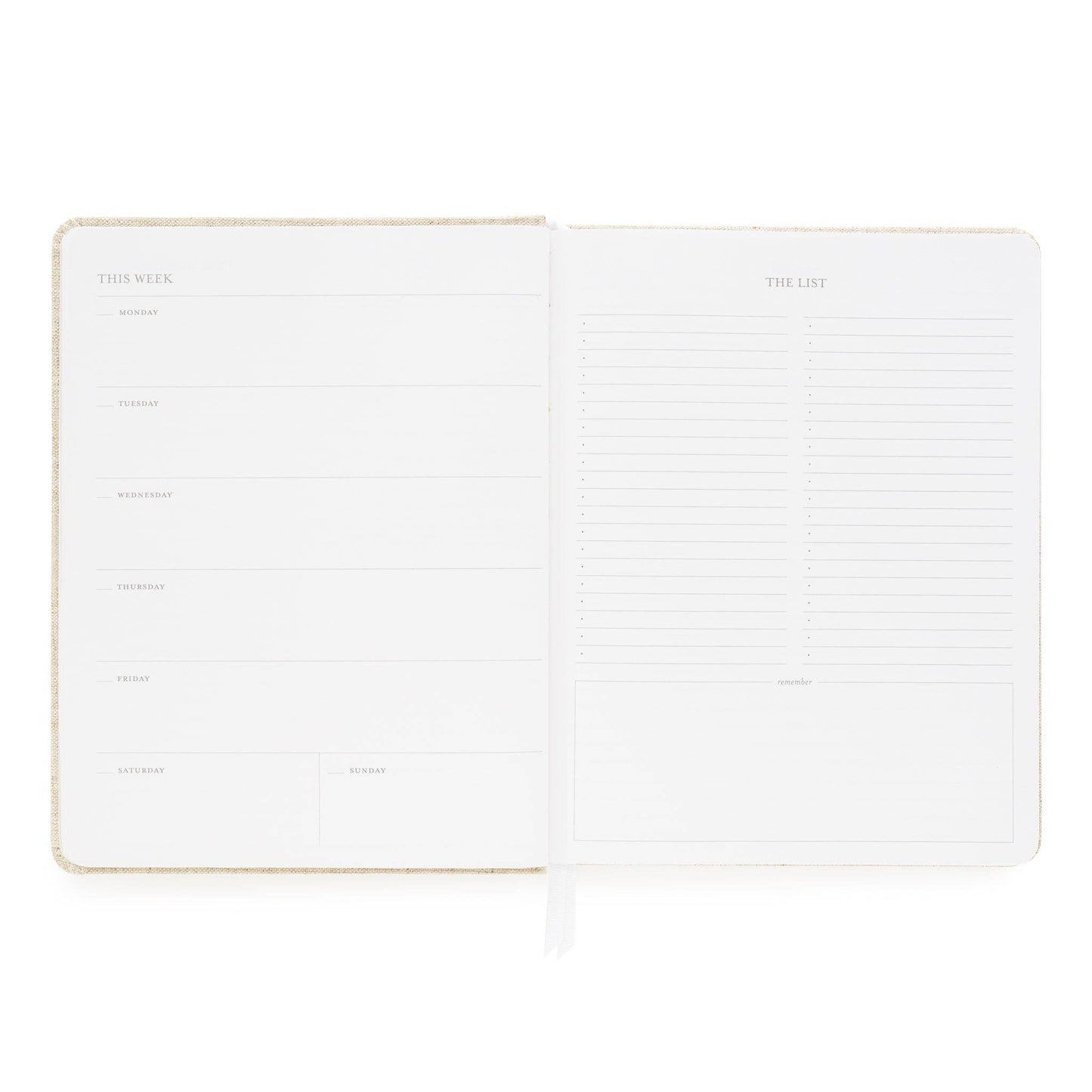 Undated Weekly Planner, Flax