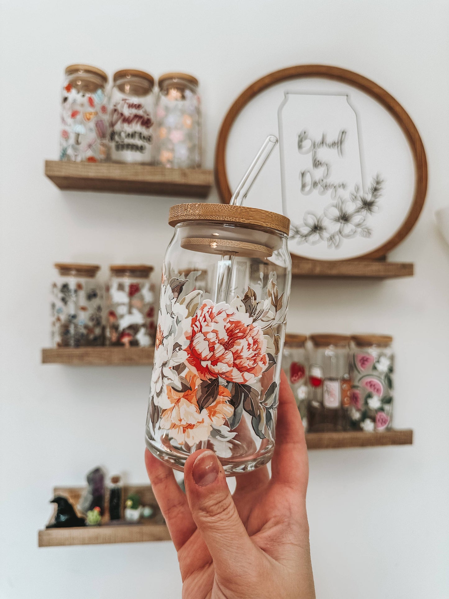 Watercolor Glass Can Cup