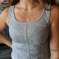MiMi Lace Ribbed Corset Tank