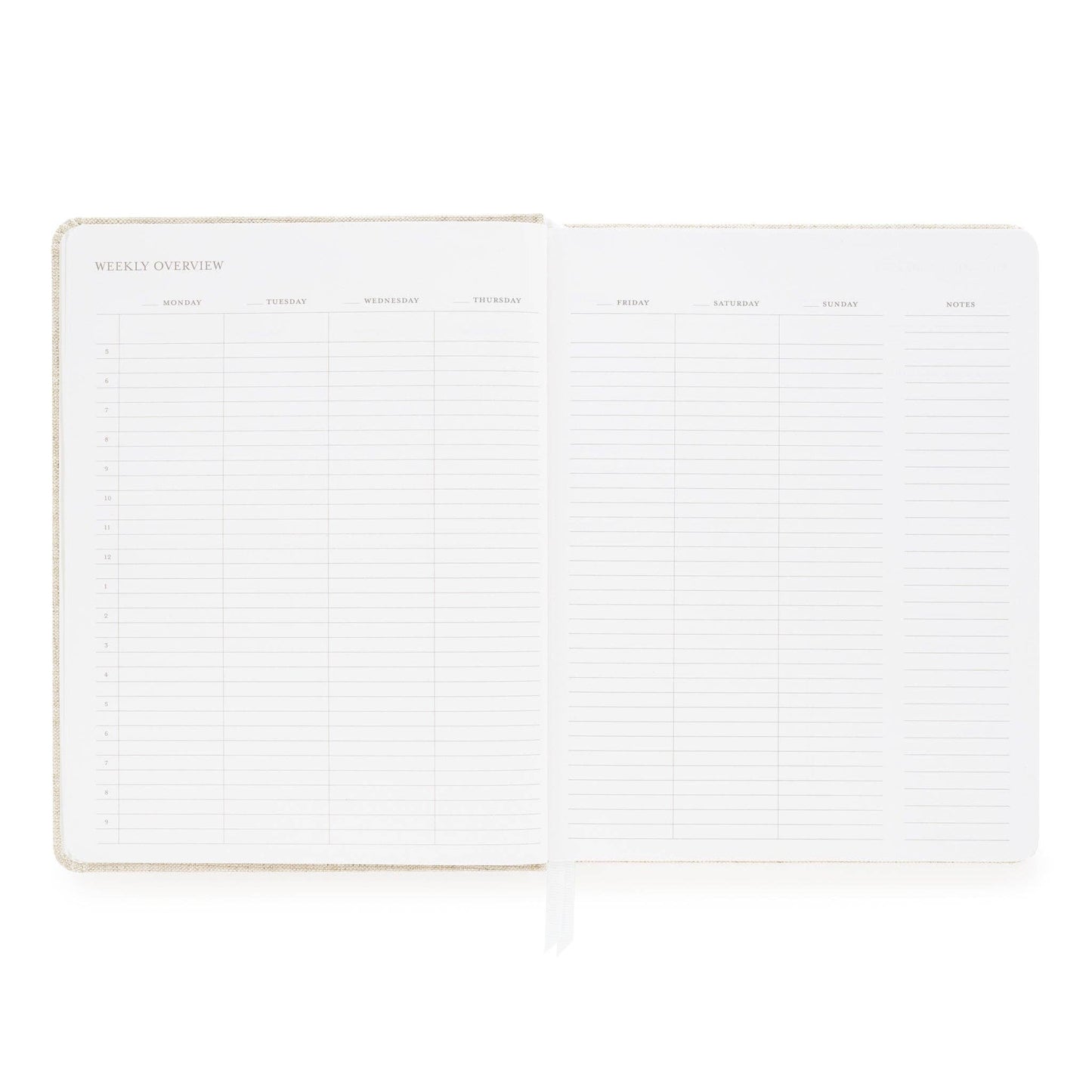 Undated Weekly Planner, Flax