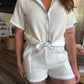 Elle White Shorts