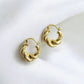 Hannah Croissant Twist Hoops Earrings Gold Filled