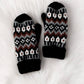 Black, White & Brown Winter Pattern Mittens