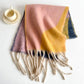 Geometric Fringe Wool Scarf