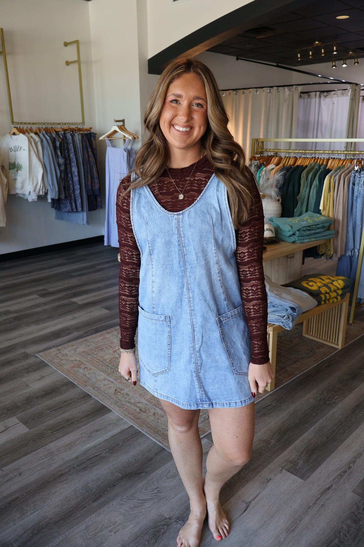 Faith Denim Overall Dress