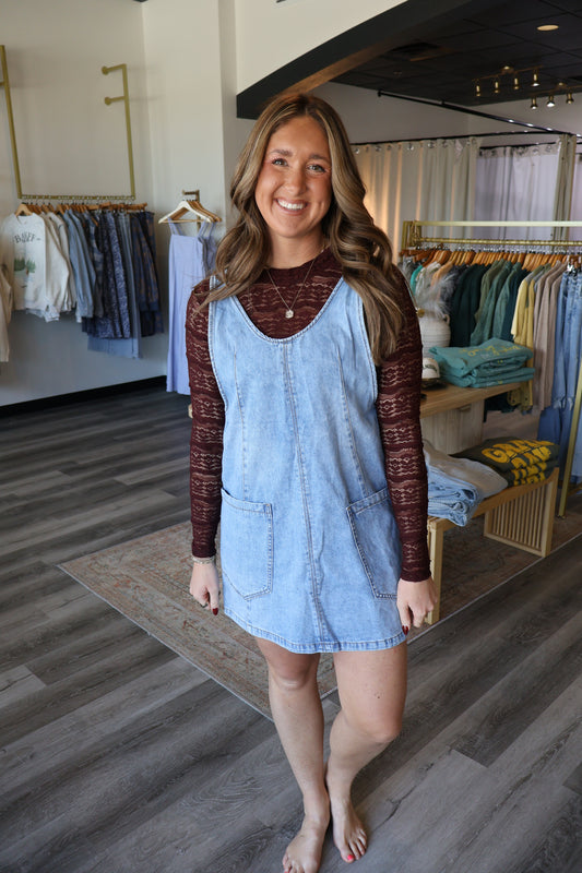 Faith Denim Overall Dress