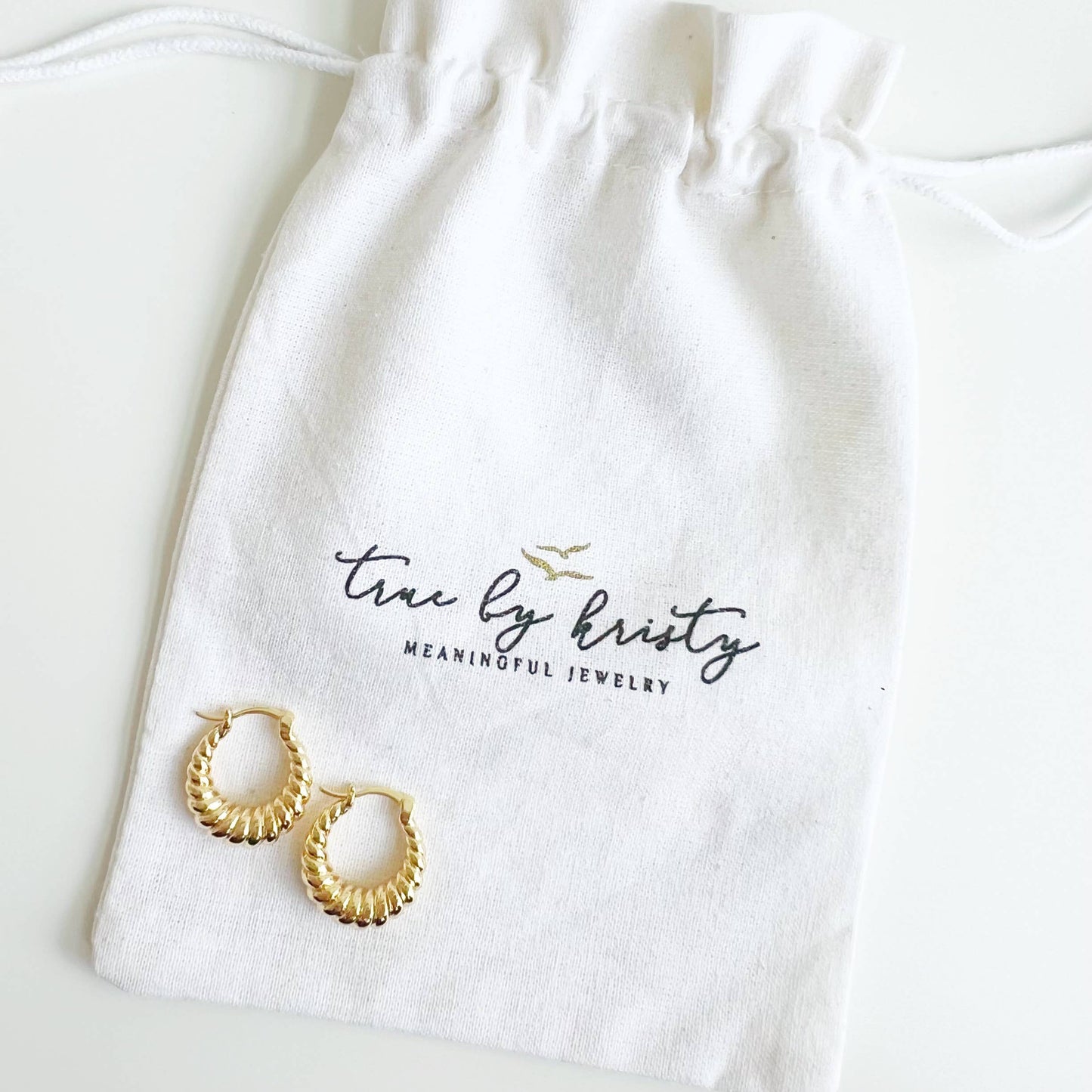 Endless Weekend Croissant Twist Hoops Earrings Gold Filled