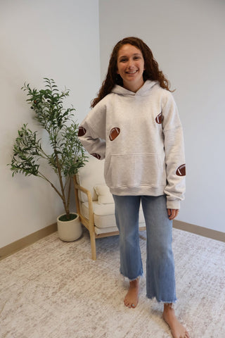 Embroidered Football Hoodie