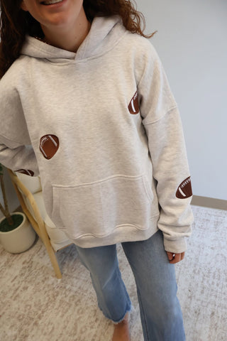 Embroidered Football Hoodie