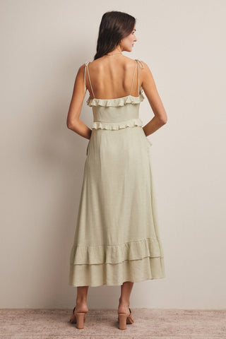 Sophie Ruffle Tie-Front Midi Dress