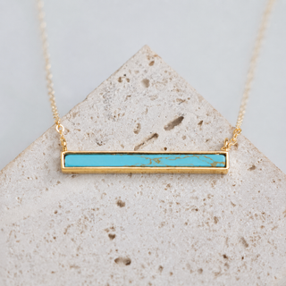 Turquoise Bar Necklace - Gold Filled, Sterling Silver