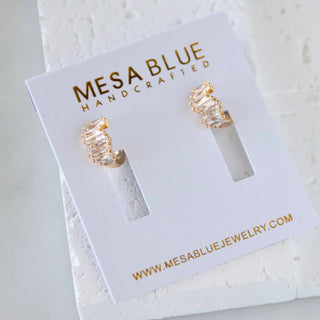 CZ Baguette Huggie Hoop Earrings