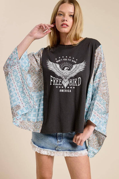 Free Bird Boho Poncho Top