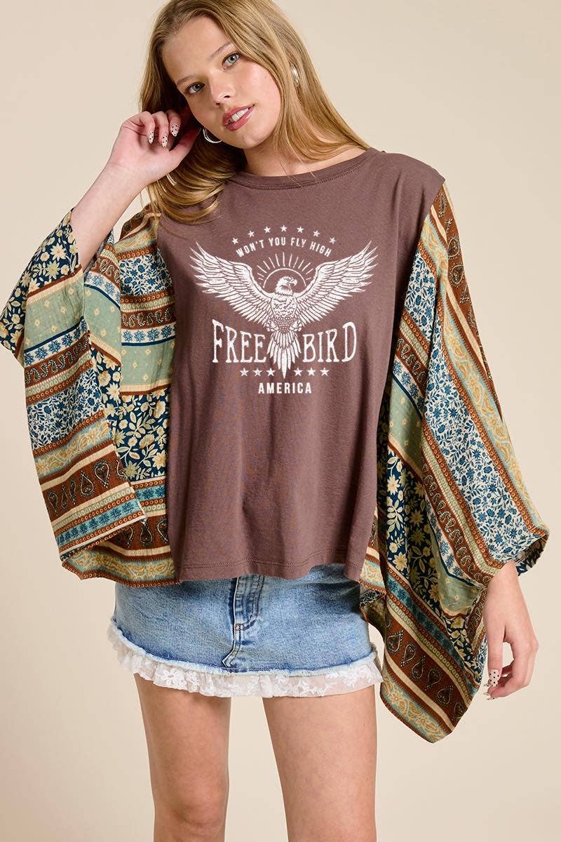 Free Bird Boho Poncho Top