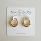 Endless Weekend Croissant Twist Hoops Earrings Gold Filled