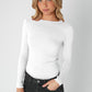 Niki Wide Ribbed Long Sleeve Top