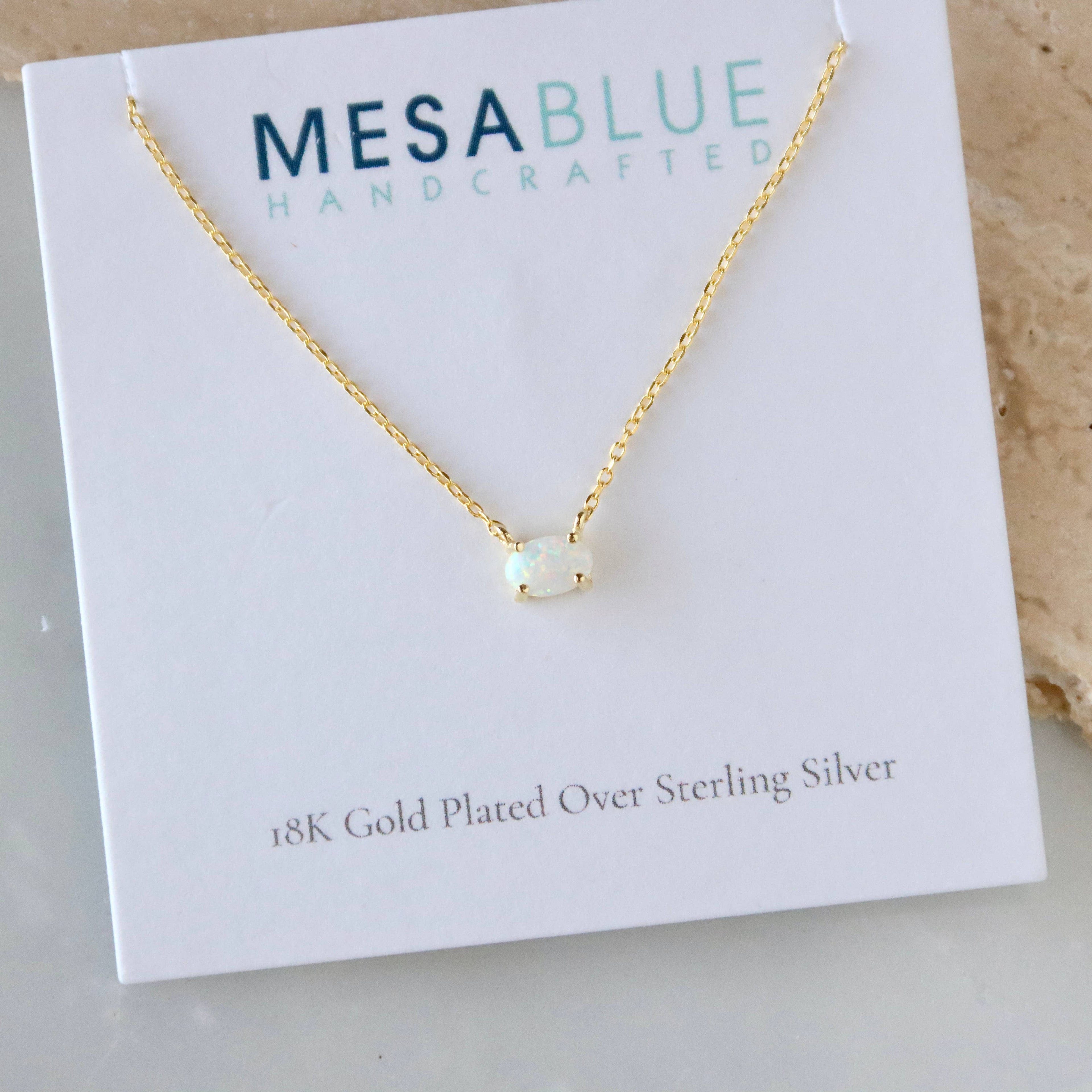 Mini Oval Opal Necklace