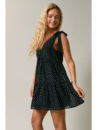 Everly Tie Shoulder Mini Dress