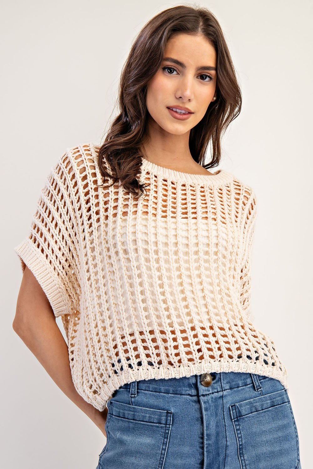 Avery Crochet Knit Short Sleeve