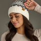 Ivory, Gray & Tan Winter Pattern Pom Hat
