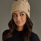 Taupe Cable Knit Pom Hat