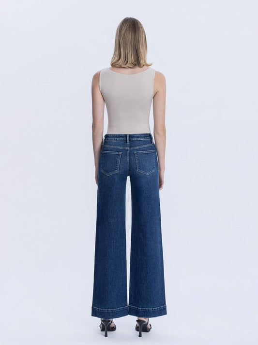 Mila High Rise Dark Wash Trouser Wide Jeans