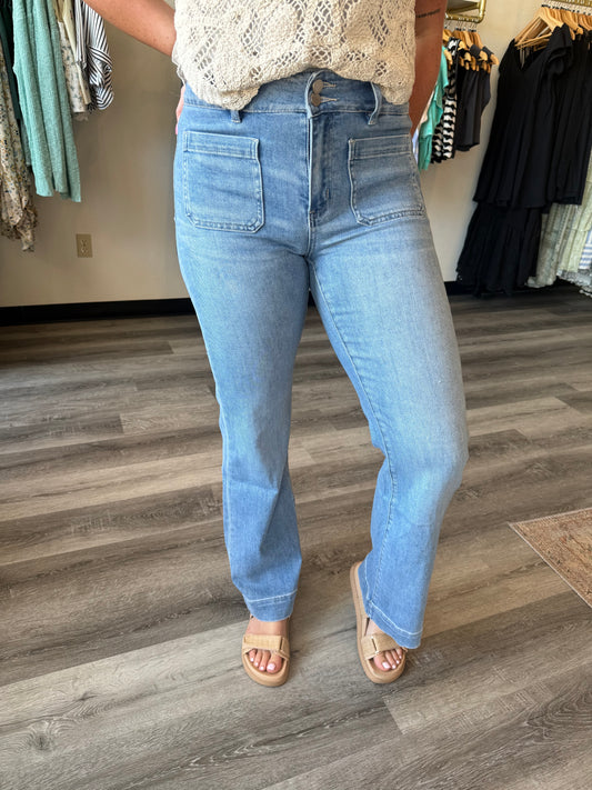 90'S VINTAGE SUPER HIGH RISE FLARE JEANS F5655