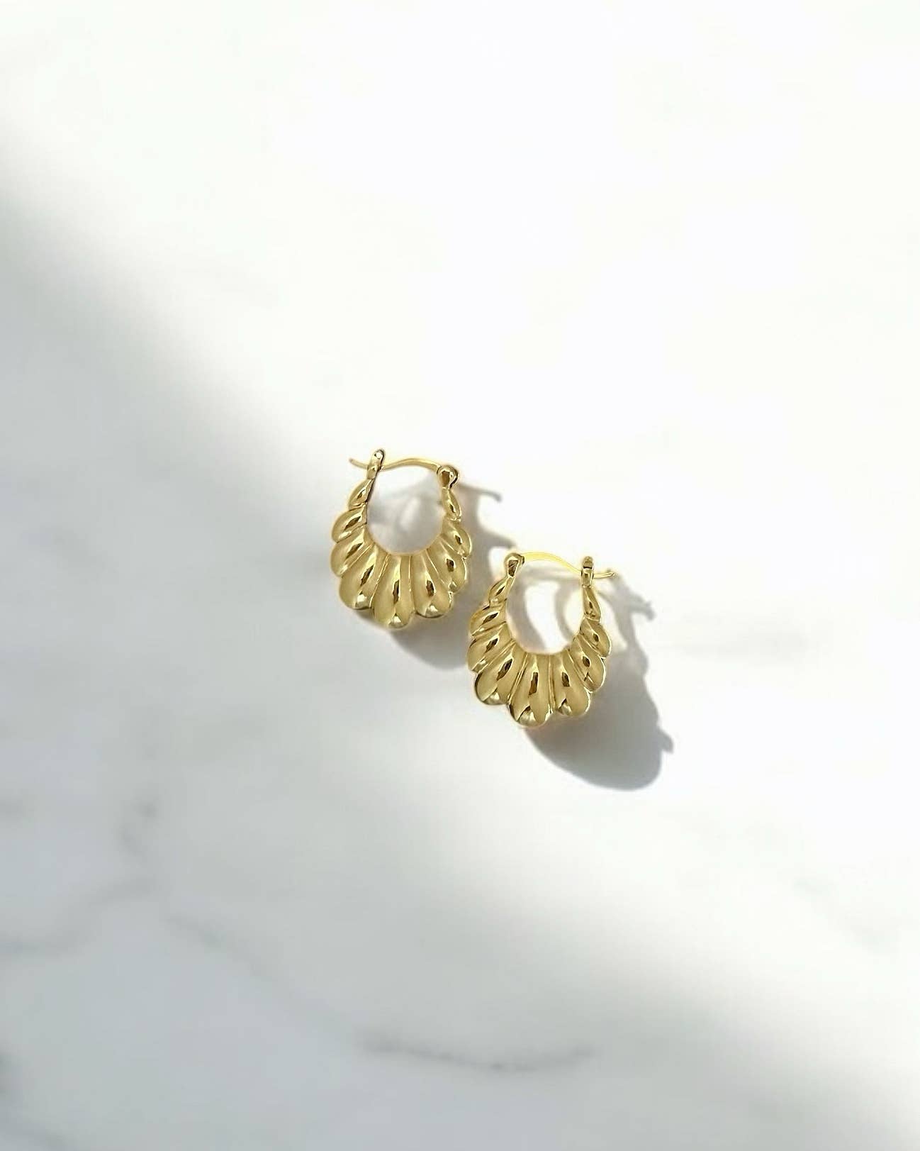 Puffy Croissant Hoops Earrings