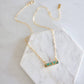Copper Turquoise Bar Paperclip Necklace 