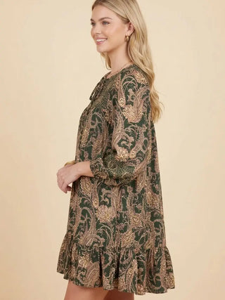Paisley Tiered Mini Dress