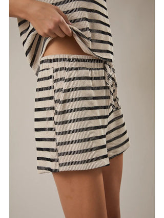 Dahlia Striped Drawstring Shorts