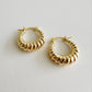 Endless Weekend Croissant Twist Hoops Earrings Gold Filled
